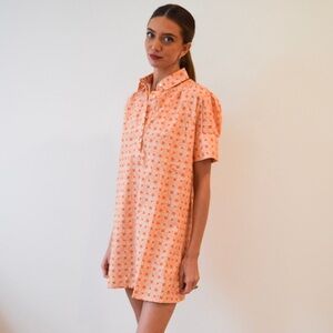 NWT Designer Never a Wallflower Everything Dress Burnt Orange Squares Size XS